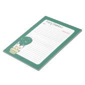 Green Kitty in einem Ballon Planner Notepad Notizblock (angewinkelt)