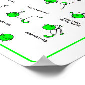 Green Kitty Yoga Posen Poster (Ecke)