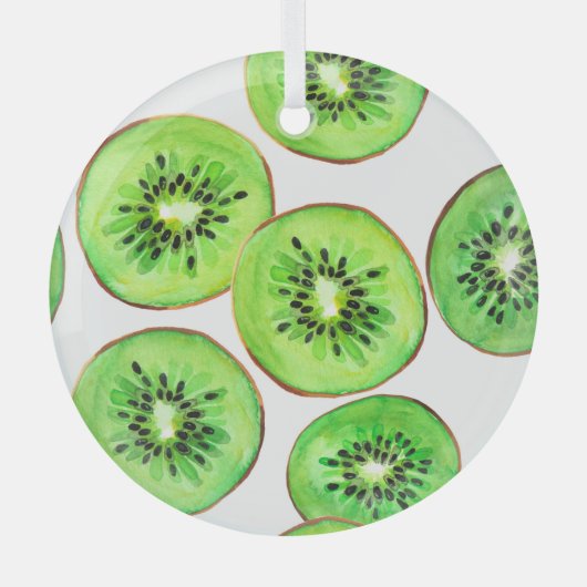 Green Kiwi Fruchtwasser-Set Ornament Aus Glas (Vorderseite)