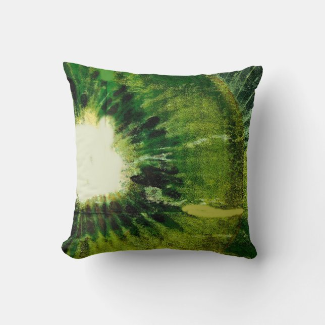 Green Kiwi Gefärbte Krawatte Kissen (Vorderseite)