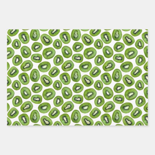 Green Kiwi Muster Geschenkpapier Set (Vorderseite 3)