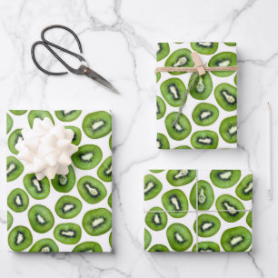 Green Kiwi Muster Geschenkpapier Set