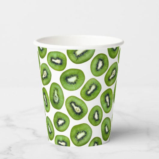 Green Kiwi Muster Pappbecher (Vorderseite)