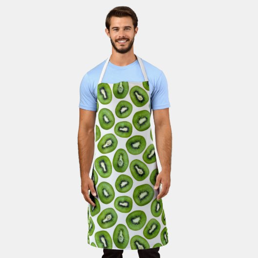 Green Kiwi Muster Schürze (Getragen)