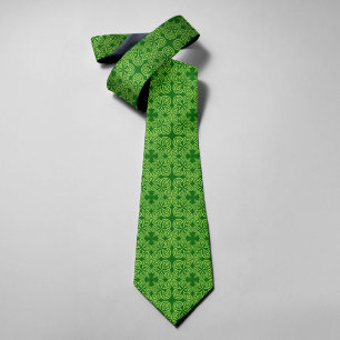 Green Kleeblatt Abstrakt floral St Patrick's Day Krawatte