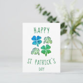 Green Kleeblatt Clover Happy St Patrick`s Day Postkarte (Stehend Vorderseite)