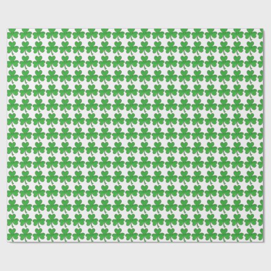 Green Kleeblatt Clover Lucky St. Patrick's Day Luc Geschenkpapier (Flach)