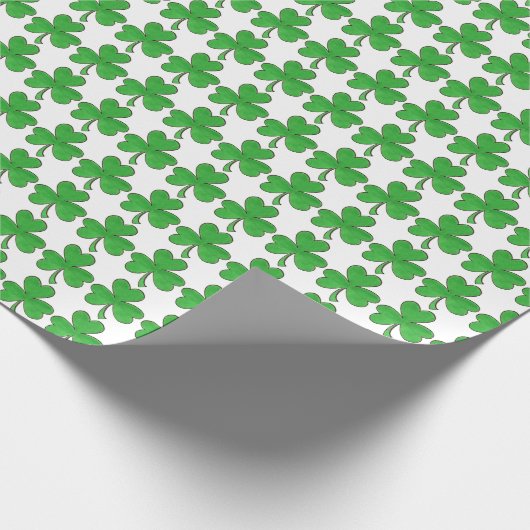 Green Kleeblatt Clover Lucky St. Patrick's Day Luc Geschenkpapier (Ecke)