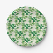 Green Kleeblatt Clover Pattern St Patrick's Day Pappteller (Vorderseite)
