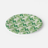 Green Kleeblatt Clover Pattern St Patrick's Day Pappteller (Schrägansicht)