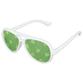 Green Kleeblatt Clover Pattern St. Patricks Day Sonnenbrille (Schrägansicht)