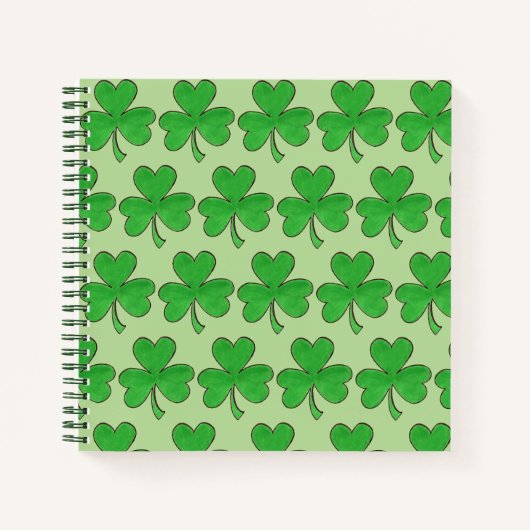 Green Kleeblatt Clover St. Paddy's Day Personalisi Notizbuch (Vorderseite)