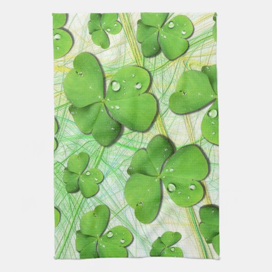 Green Kleeblatt Clover St Patrick Kitchtuch Handtuch (Vertikal)