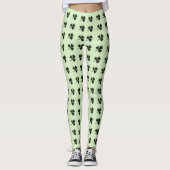 Green Kleeblatt Clover St Patricks Day Leggings (Vorderseite)