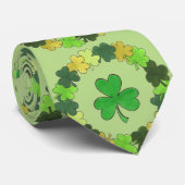 Green Kleeblatt Clover Wreath Irish St. Paddy's Kr Krawatte (Gerollt)