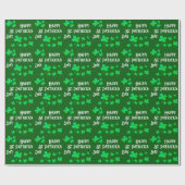 Green Kleeblatt Clovers Happy St Patrick`s Day Geschenkpapier (Flach)