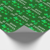 Green Kleeblatt Clovers Happy St Patrick`s Day Geschenkpapier (Ecke)