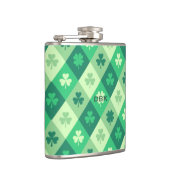 Green Kleeblatt Custom Monogram St Patricks Day Flachmann (Rechts)