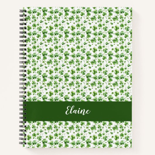 Green Kleeblatt Custom Spiral Notebook Geschenk ir Notizblock (Vorderseite)