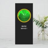 GREEN KLEEBLATT GEMSTONE ,ST PATRICK'S DAY PARTY EINLADUNG (Stehend Vorderseite)