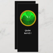 GREEN KLEEBLATT GEMSTONE ,ST PATRICK'S DAY PARTY EINLADUNG (Vorne/Hinten)
