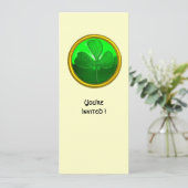 GREEN KLEEBLATT GEMSTONE ,ST PATRICK'S DAY PARTY EINLADUNG (Stehend Vorderseite)