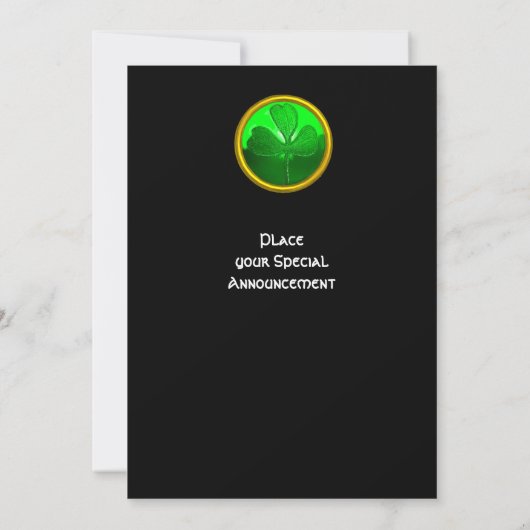 GREEN KLEEBLATT GEMSTONE ,ST PATRICK'S DAY PARTY EINLADUNG (Rückseite)