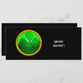 GREEN KLEEBLATT GEMSTONE ,ST PATRICK'S DAY PARTY EINLADUNG (Vorne/Hinten)