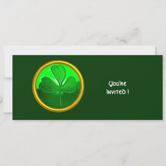 GREEN KLEEBLATT GEMSTONE ,ST PATRICK'S DAY PARTY EINLADUNG (Vorderseite)