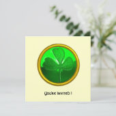 GREEN KLEEBLATT GEMSTONE ,ST PATRICK'S DAY PARTY EINLADUNG (Stehend Vorderseite)
