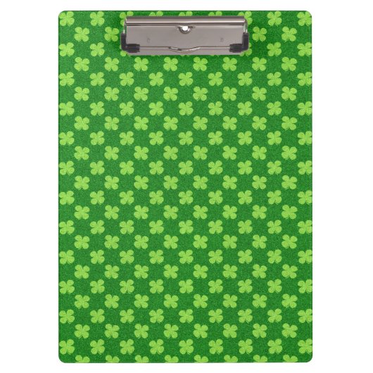 Green Kleeblatt Glitzer Klemmbrett (Vorderseite)