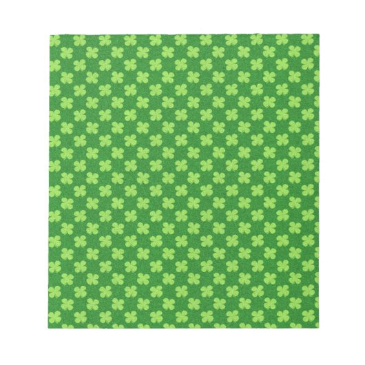 Green Kleeblatt Glitzer Notizblock (Vorderseite)