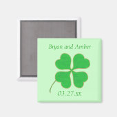 Green Kleeblatt Gold Dots, Speichern Sie das Datum Magnet (Vorderseite/Rückseite)