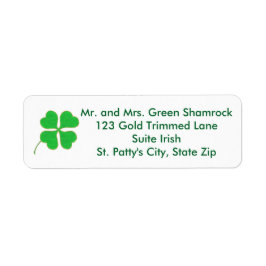 Green Kleeblatt Gold Dots Trim Address Labels