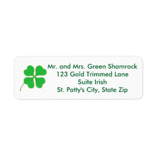 Green Kleeblatt Gold Dots Trim Address Labels
