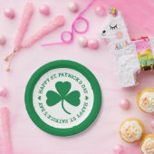 Green Kleeblatt Happy St. Patrick's Day Party Pappteller (Party)