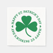 Green Kleeblatt Happy St. Patrick's Day Party Serviette (Vorderseite)