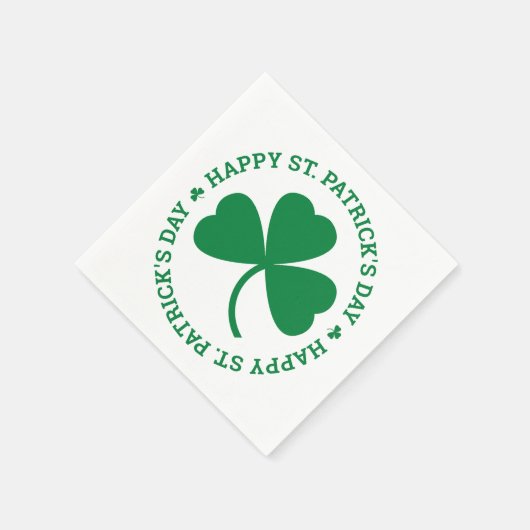 Green Kleeblatt Happy St. Patrick's Day Party Serviette (Ecke)