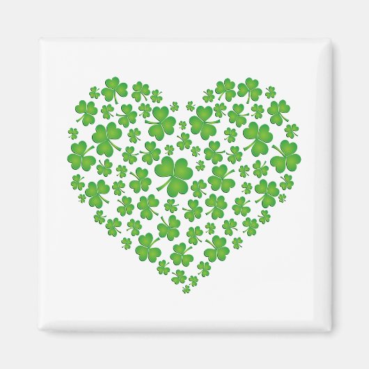 Green Kleeblatt Heart Magnet (Vorne)