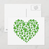 Green Kleeblatt Heart Postkarte (Vorne/Hinten)