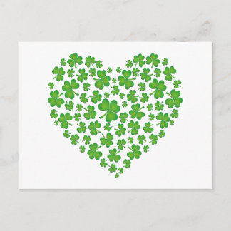 Green Kleeblatt Heart Postkarte