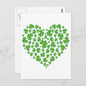 Green Kleeblatt Heart Postkarte (Vorne/Hinten)