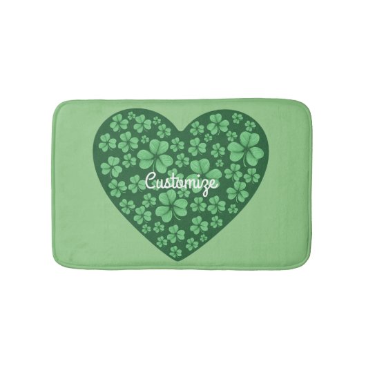 Green Kleeblatt Heart St Patrick's Day Badematte (Vorderseite)