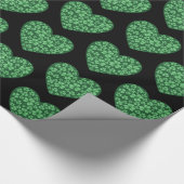 Green Kleeblatt Heart St Patrick's Day Geschenkpapier (Ecke)