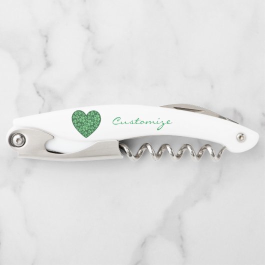 Green Kleeblatt Heart St Patrick's Day Kellnermesser (Vorderseite)