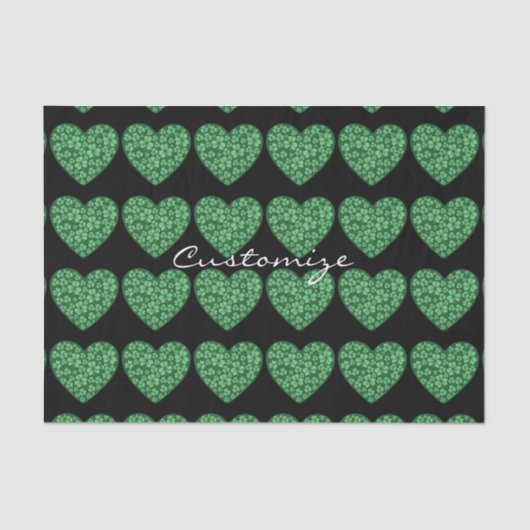 Green Kleeblatt Heart St Patrick's Day Seidenpapier (Vorderseite)