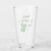 Green Kleeblatt Irish Happy St Patrick`s Day Glas (Rückseite)