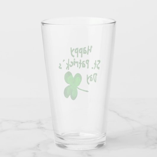 Green Kleeblatt Irish Happy St Patrick`s Day Glas (Rückseite)