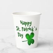 Green Kleeblatt Irish Happy St Patrick`s Day Pappbecher (Rückseite)