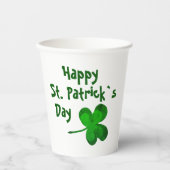 Green Kleeblatt Irish Happy St Patrick`s Day Pappbecher (Vorderseite)
